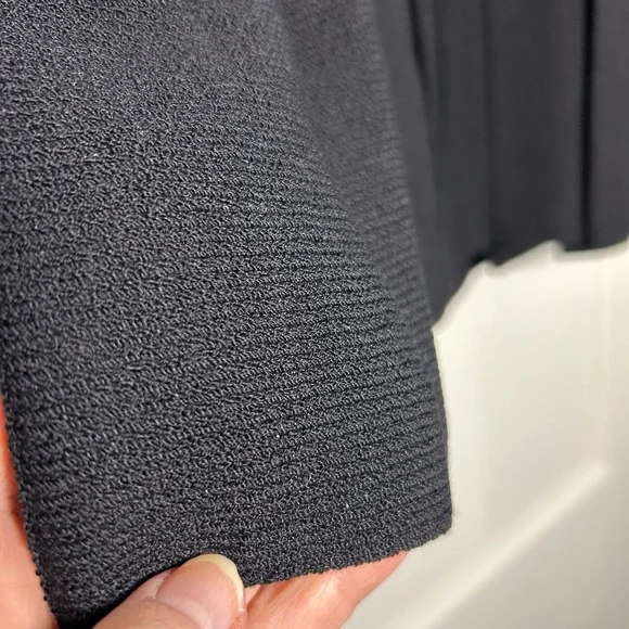 St. John Black Pleated Knit Midi Skirt - Picture 6 of 7